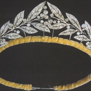 Vintage Reproduction Victorian Art Rose Cut Diamond and Sterling Silver"The Lurel Wreath Tiara"
