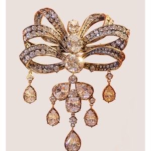 Queen Maxima of the Netherlands Inspired Bow Brooch | 925 Silver with Cubic Zirconia | Bridesmaid Jewelry | Vintage Royal Style Gift