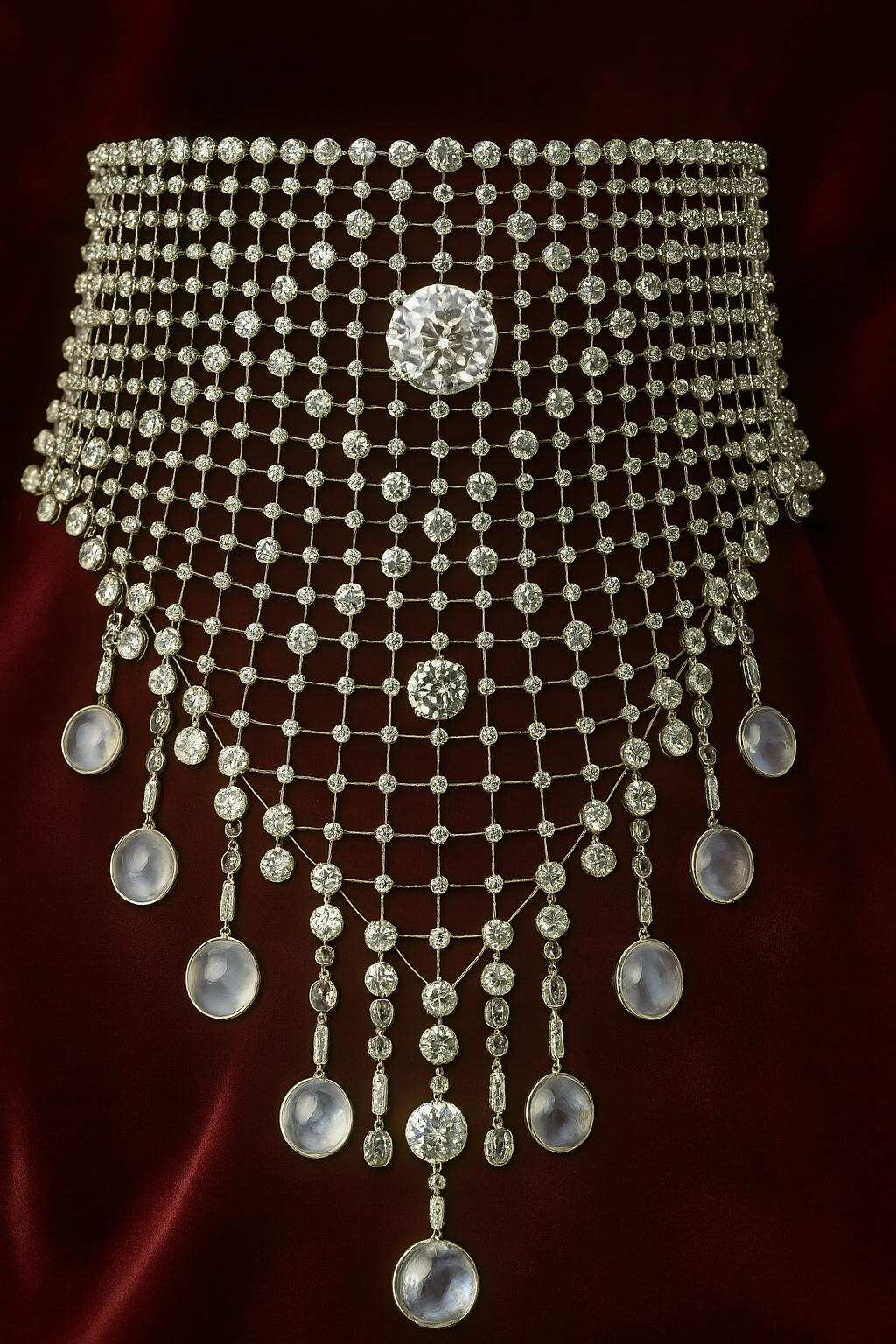 Queen Mary Choker: Sterling Silver, Cubic Zirconia & White