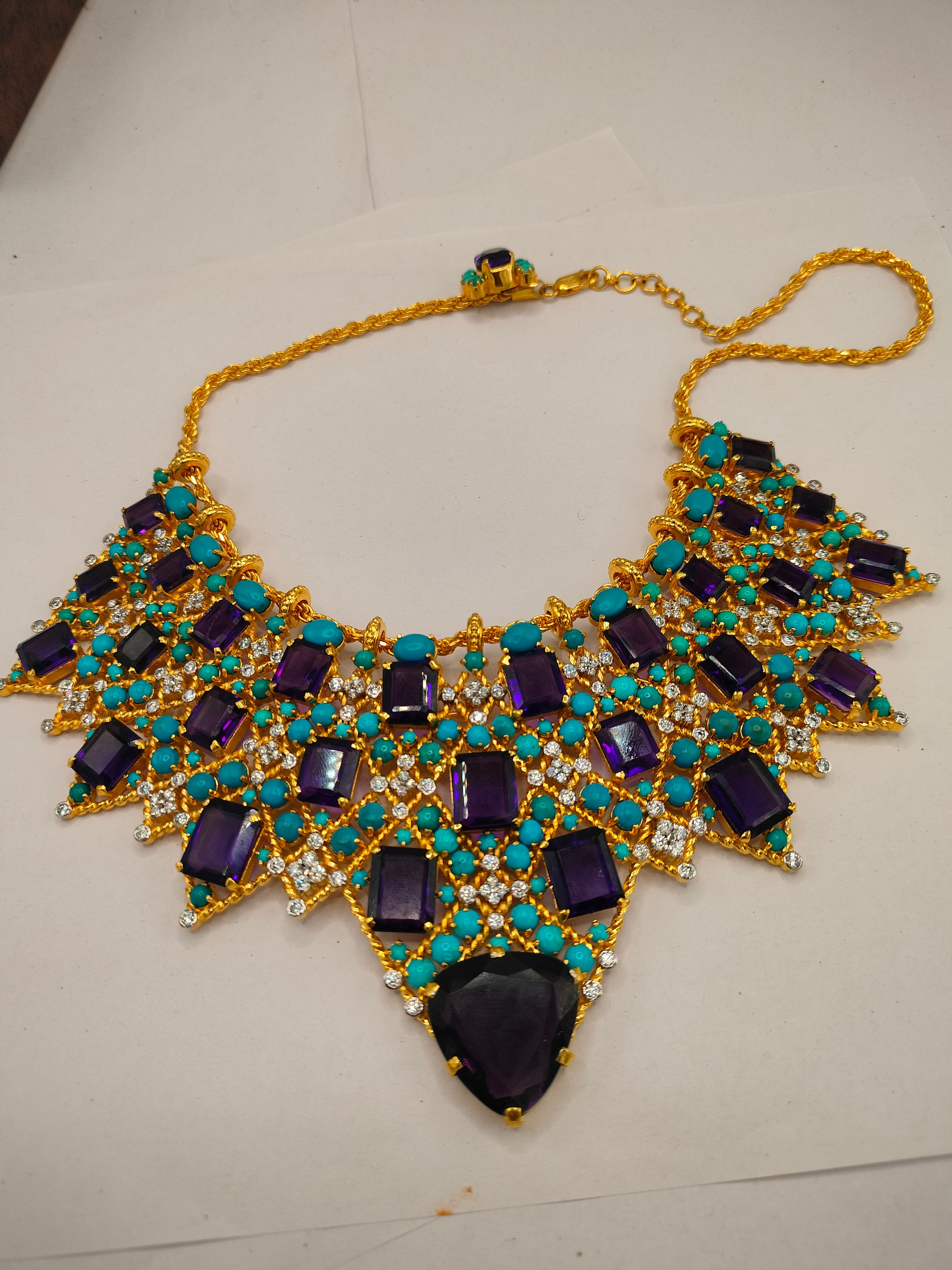 The Duchess of Windsor Amethyst Necklace Replica, 925 Silver