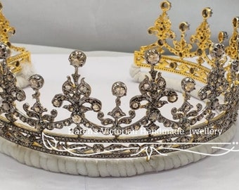 Viktorianische Ära InspiriertRosecut Diamant 925 Sterling Silber "Queen Marry's Girls of Great Britain and Ireland Tiara" für Hochzeit / Jahrestag