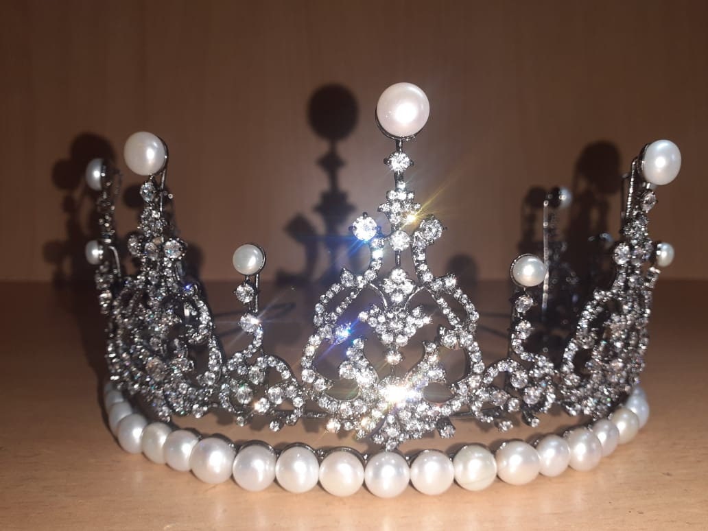 Victorian: the Kent Festoon Pearl Tiara in 925 Sterling  display picture 3