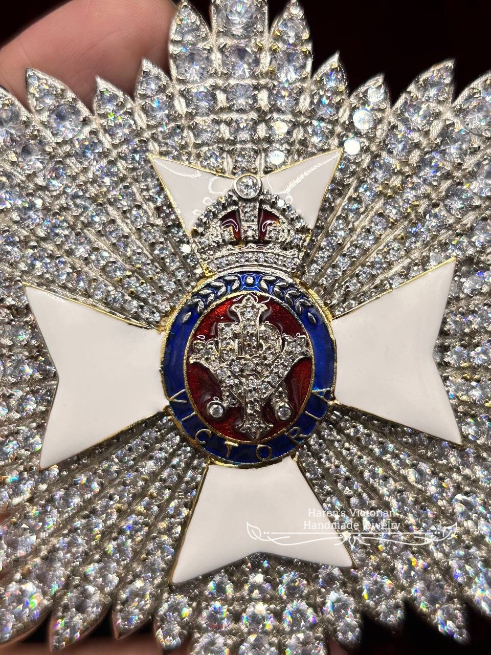 Die viktorianische rbadge 925 Sterlingsilber-Brosche mit Diamant im ...