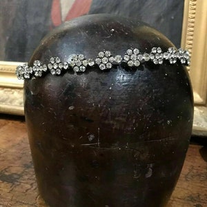 Antique Victorian  Rose Cut Diamond 925 Sterling Silver wedding Tiara For Women