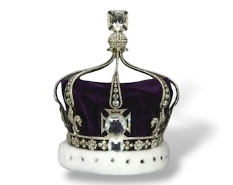 British royal crown, Vintage  CZ Zircon Brass Queen  Mary&#39;s coronation crown