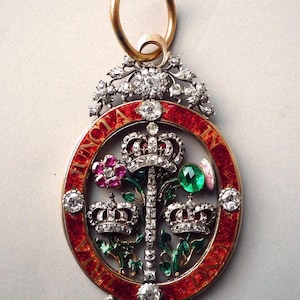 The order of KB  Sash badge in 925 sterling silver and enamel , gift for him