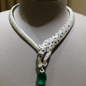 Collana con pantera a goccia in argento sterling 925 e zirconi cubici 5A in stile Art Déco, regalo per lei