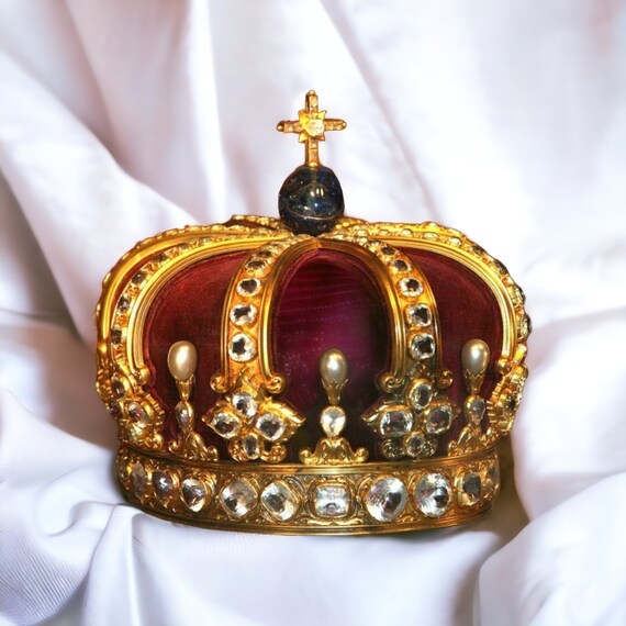 Corona de Guillermo II de Prusia, emperador alemán y rey de Prusia, plata  de ley 925, diamante de imitación de lujo, regalo para él