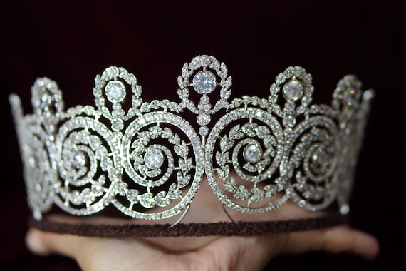 Vintage Inspired CZ Zircon Sterling Silver Tiara - Etsy