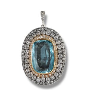 925 sterling silver Aquamarine brooch gift for her/wedding/Engagement/ bridal brooch