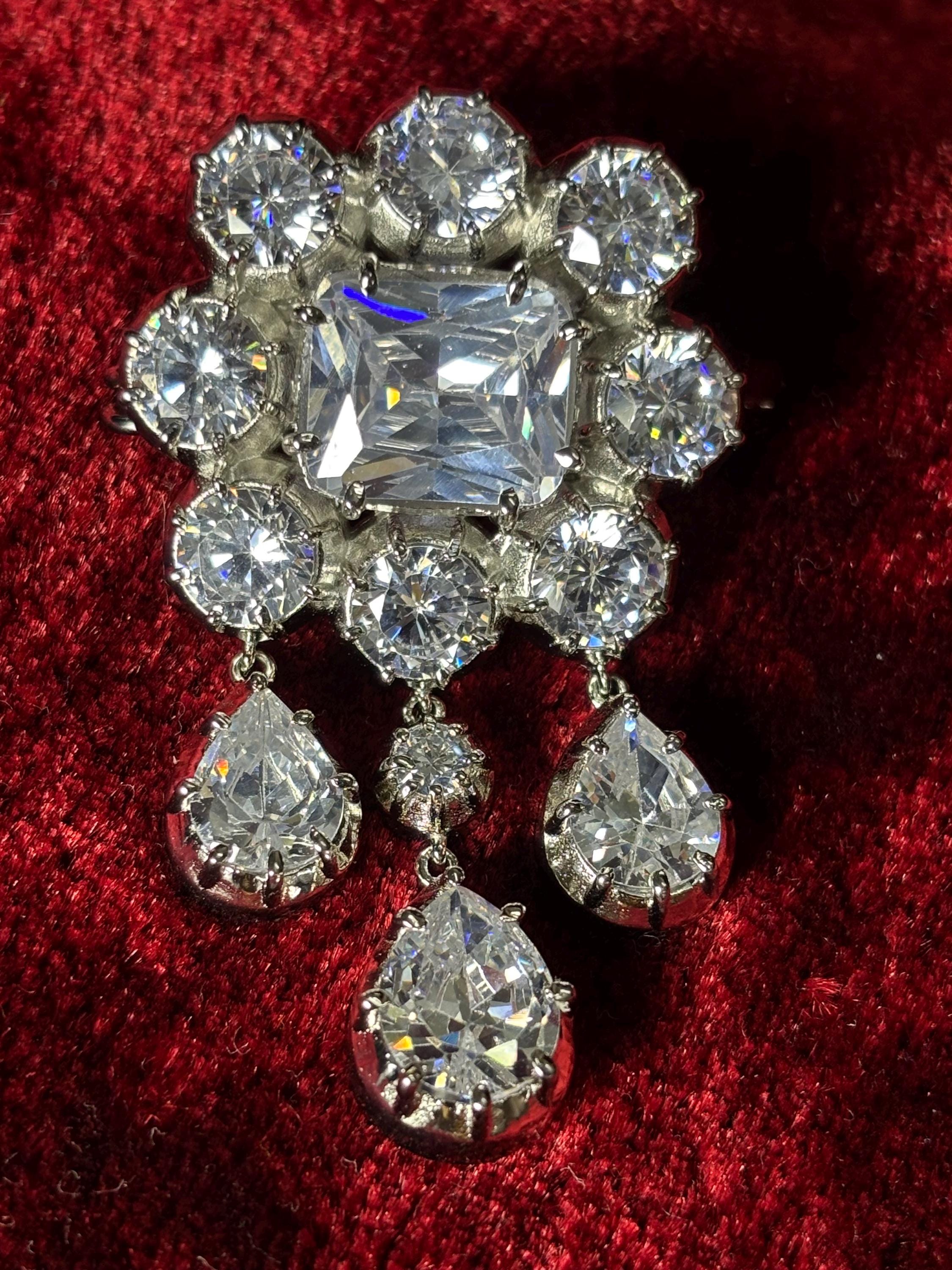 Jarretière Ajustable Argent 925 - Forme étoile Avec Zircone Bleu émail & Rubis - Style Vintage Artisanal