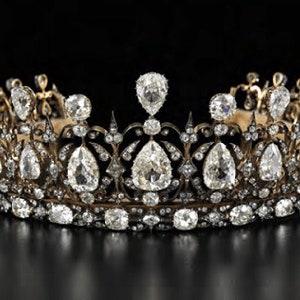 Wedding Tiara - Vintage inspired Sterling Silver CZ Zircon Queen Victoria's Fifa Tiara - Royal Jewelry