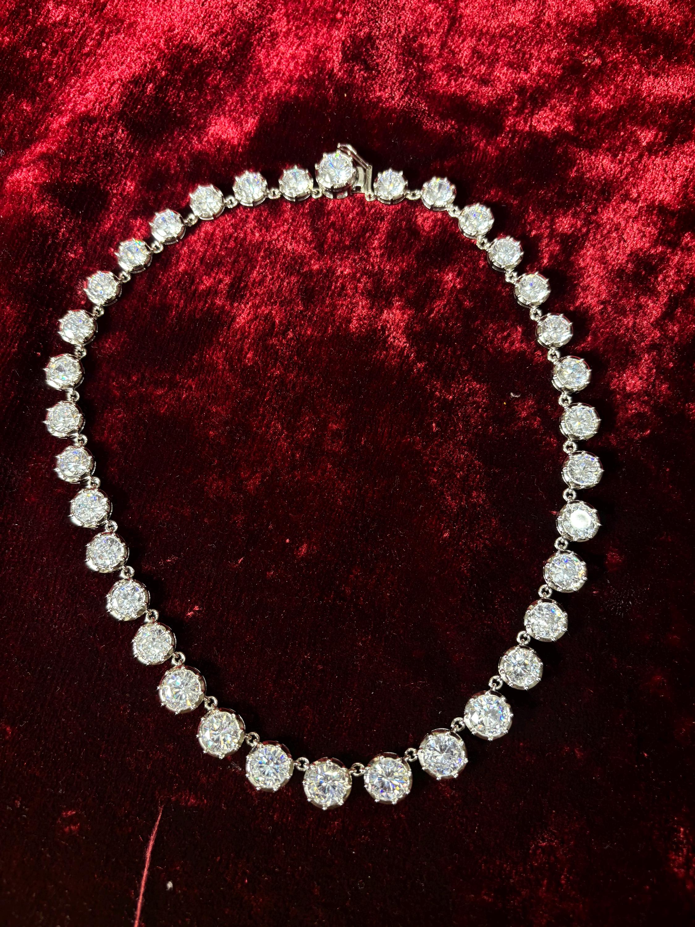 ネックレス・ペンダント Rhinestone Fringe Necklace Vintage 1980's Teardrop Rhinestone Fringe Pendant Necklace