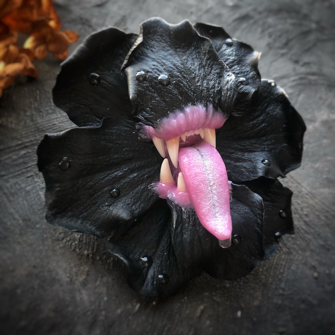 Flower with teeth brooch jewelrygothic giftsan unusual Etsy