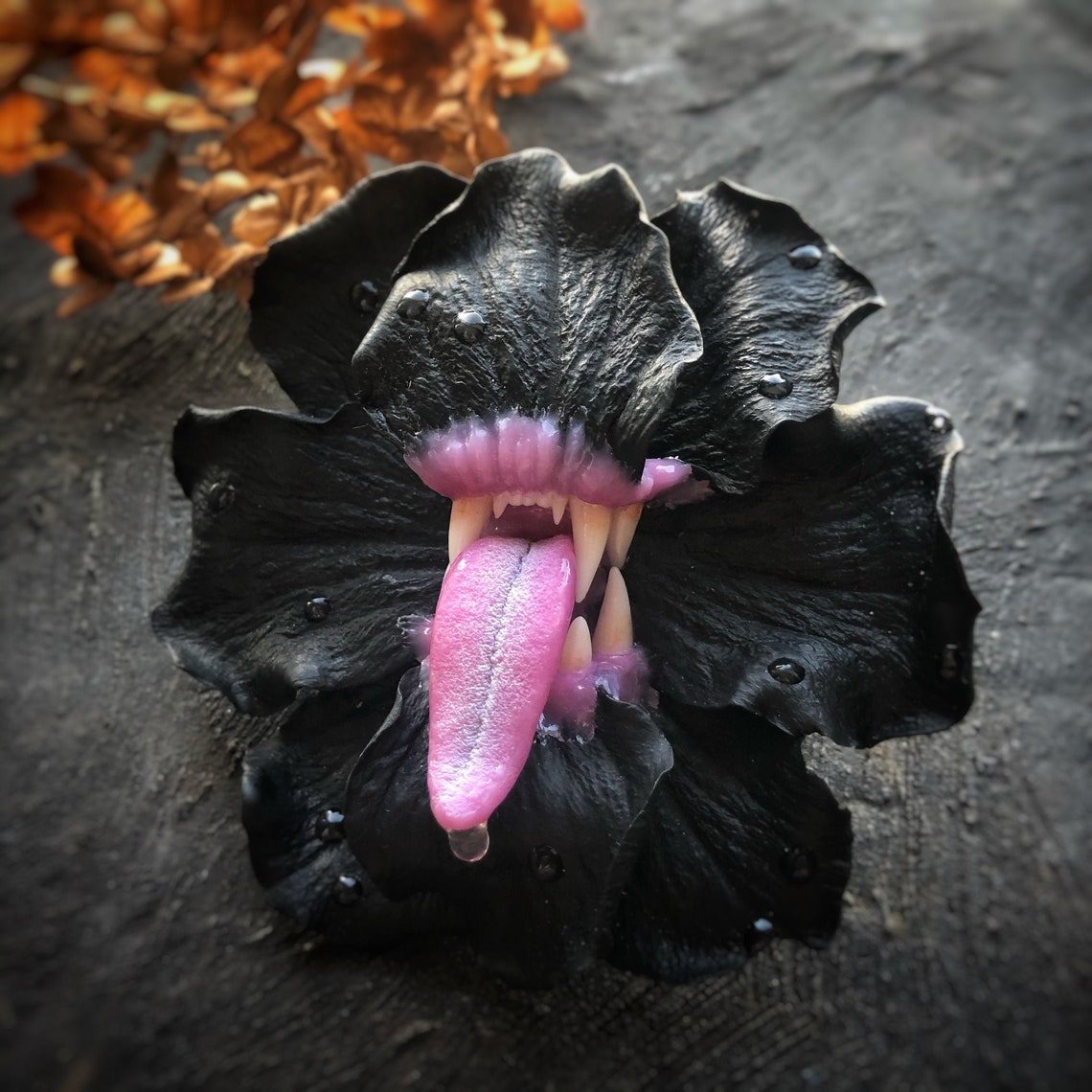 Flower with teeth brooch jewelrygothic giftsan unusual Etsy
