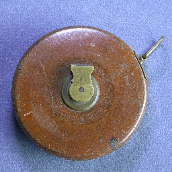 Vintage John Rabone & Sons One Chain (66 ft) Leather Bound Surveyor’s Tape Measure