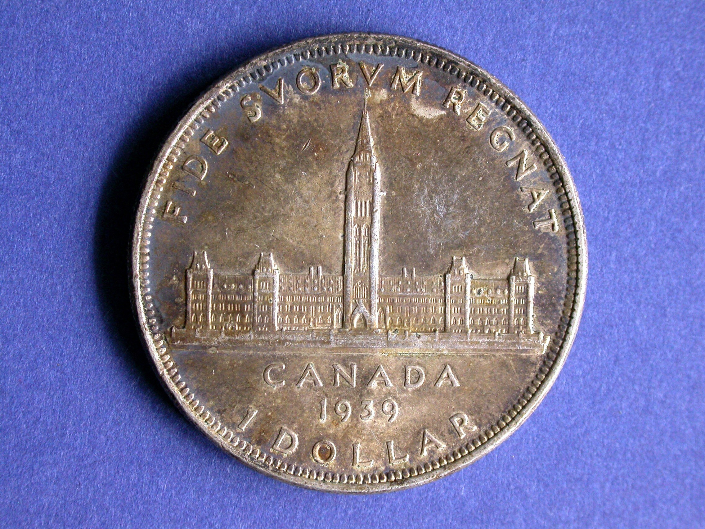 カナダ 1939 年1ドル銀貨ジョージ6世王室訪問記念