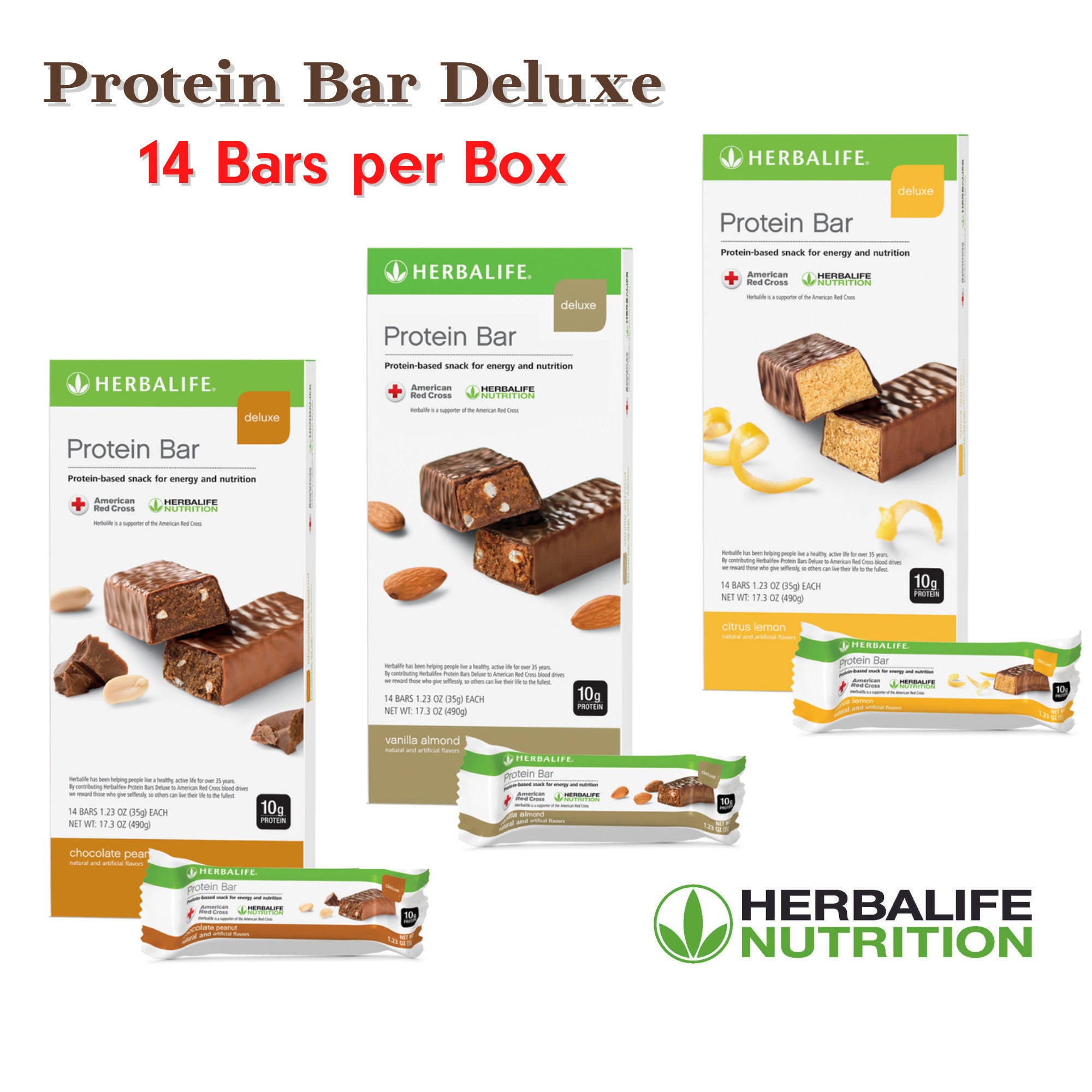 Protein Bar Deluxe Herbalife Nutrition 14 Bars per Box Etsy
