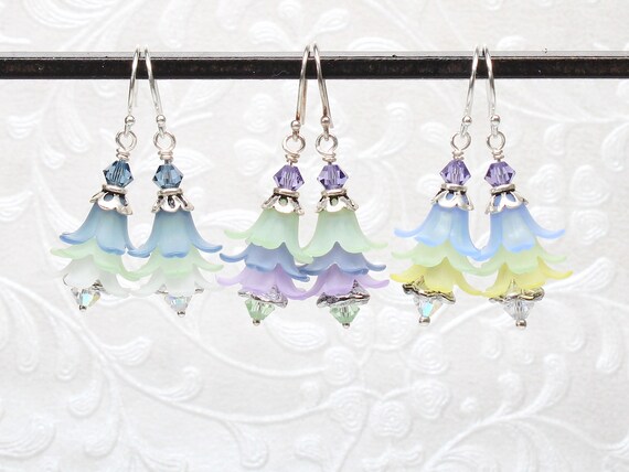 Small Flower Earrings Made with Swarovski(R) Crystal Purple Sterling Silver Small Flower Earrings Made with Swarovski(R) Crystal Purple Sterling Silver