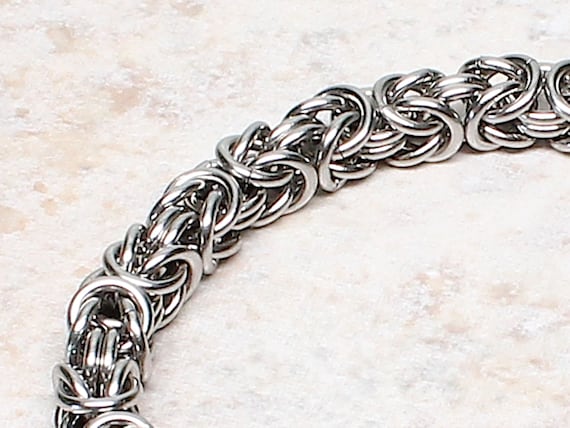 BYZANTINE Chain Maille Bracelet, Stainless Steel Jump Rings