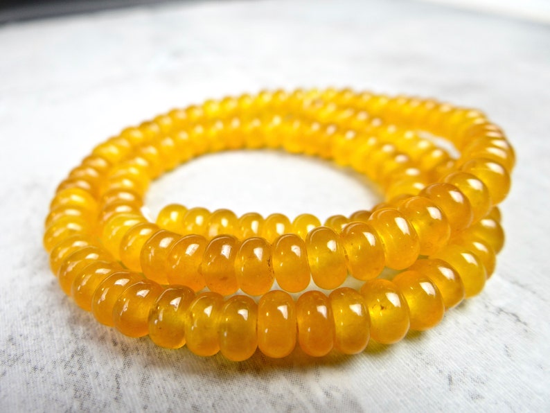 Mustard yellow quartz smooth beads 6mm15 Inches Etsy