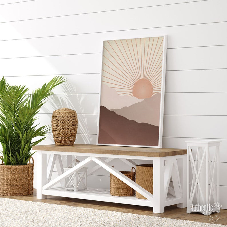 Retro Printable Line Art Instant Digital Download Sunrise Abstract Wall Art Neutral Wall Art Abstract Desert Mid Century Arch Print