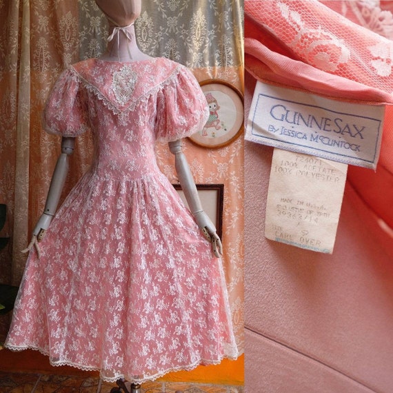 GUNNE SAX dress Vintage Lace vintage 1970s 1980s W
