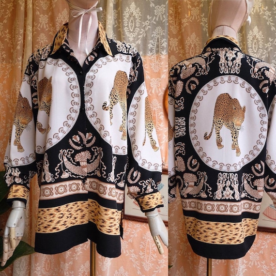 Vintage Baroque Tiger Print Shirt