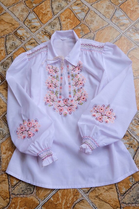 Vintage hand embroidered shirts Hand work shirt