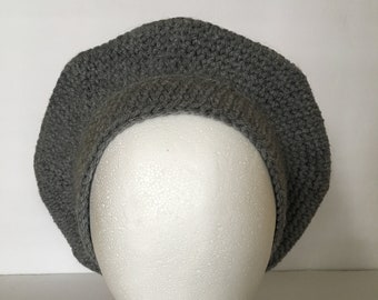 Crochet Tam O' Shanter: Sombrero acrílico estilo vintage