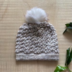 Crochet Blossom Beanie| Handmade Beanie with Pompom | Chunky Winter Hat