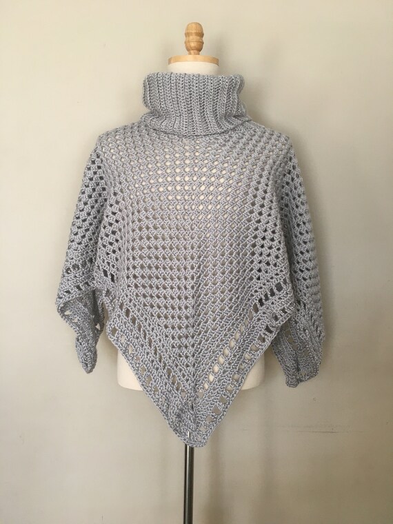 Crochet Mesh Poncho Diamond Poncho Womens Crochet Poncho