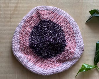 Boina de mandala tejida a crochet / Gorro suave de crochet / Gorro holgado hecho a mano