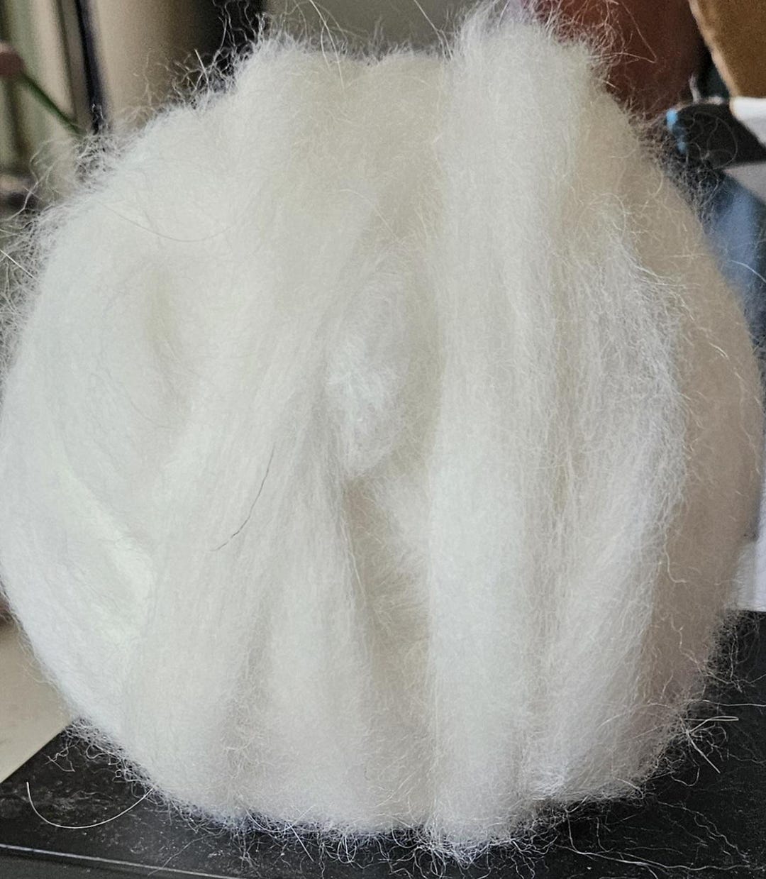 German Angora Pencil Roving: Soft White Fiber Blend - Etsy