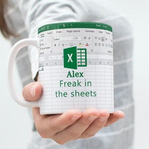 Personalised funny excel spreadsheet mug