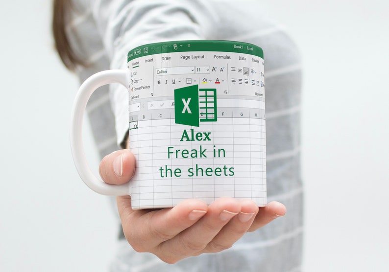 Personalised funny excel spreadsheet mug