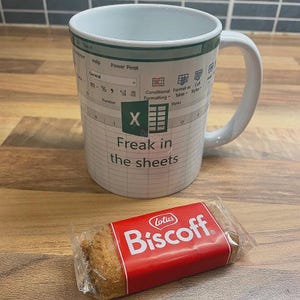 Excel Freak in the Sheets Tabelle Tasse - Personalisierte Geschenk Kaffee- und Teetasse Sublimation bedruckte 11 Unzen Keramiktasse für Büro-Geplänkel Bild 2
