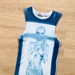 Zara Remake Hajime Sorayama Blue print Y2K Tank top