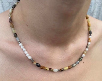 Natural Stone Pearl Necklace