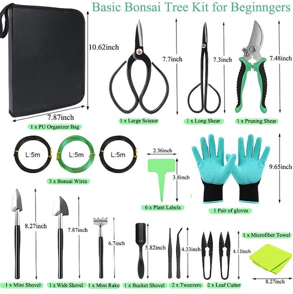 Bonsai Tools Kit 24 PCS Bonsai Tree Kit Tools for Beginners, Bonsai