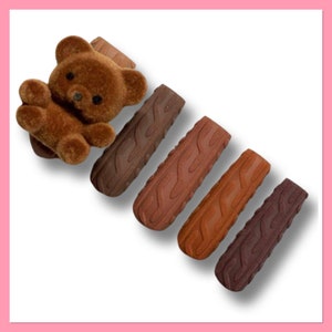 Sweater Press On Nails | Fall False Nails | Winter Fake Nails | Autumn Press Ons | Teddy Bear Nails | French Tip Nails | Ombre Press Ons