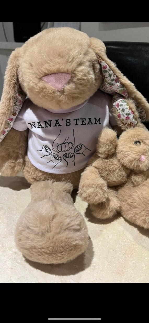 Personalised Teddy Bear T-Shirt, Custom Message Keepsake Gift.writing of your choice