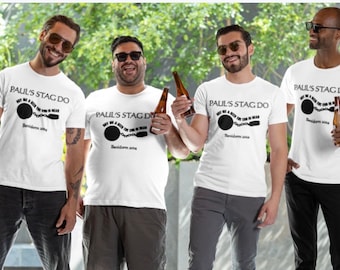 Mens  funny personalised  the end is near bachelor stag do party Tshirt.