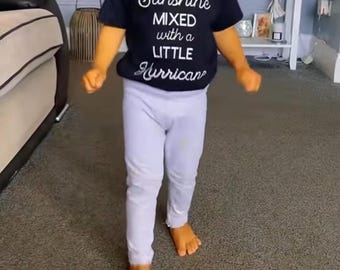 Girls and boys Custom made T-shirt, Sunshine Mixed with a Little Hurricane top for kids