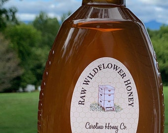 Honey, Raw Wildflower - North Carolina * Large Bottle. Clean Eating Food.