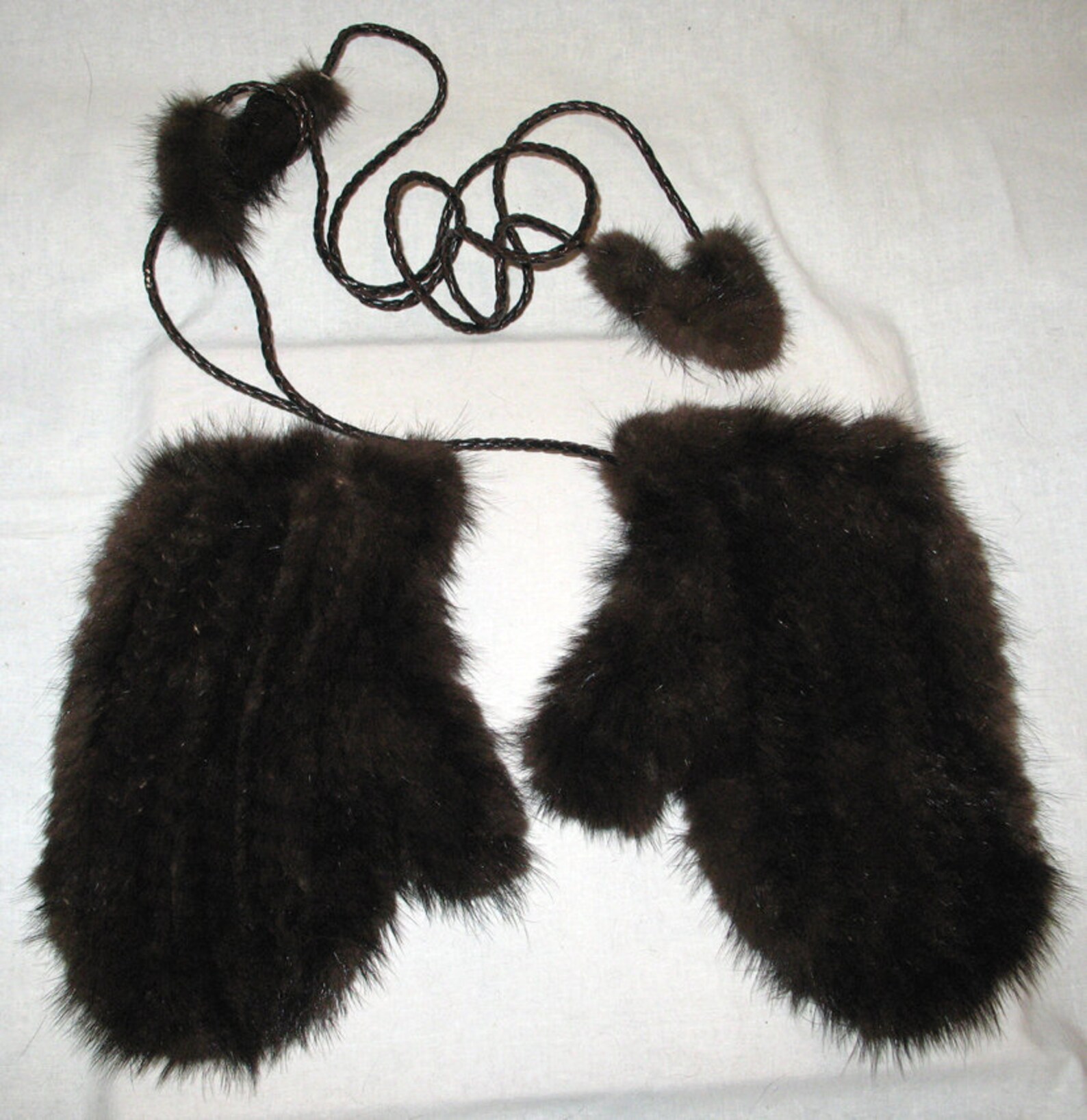 Amazing Knit Mink Fur Brown Mittens Etsy