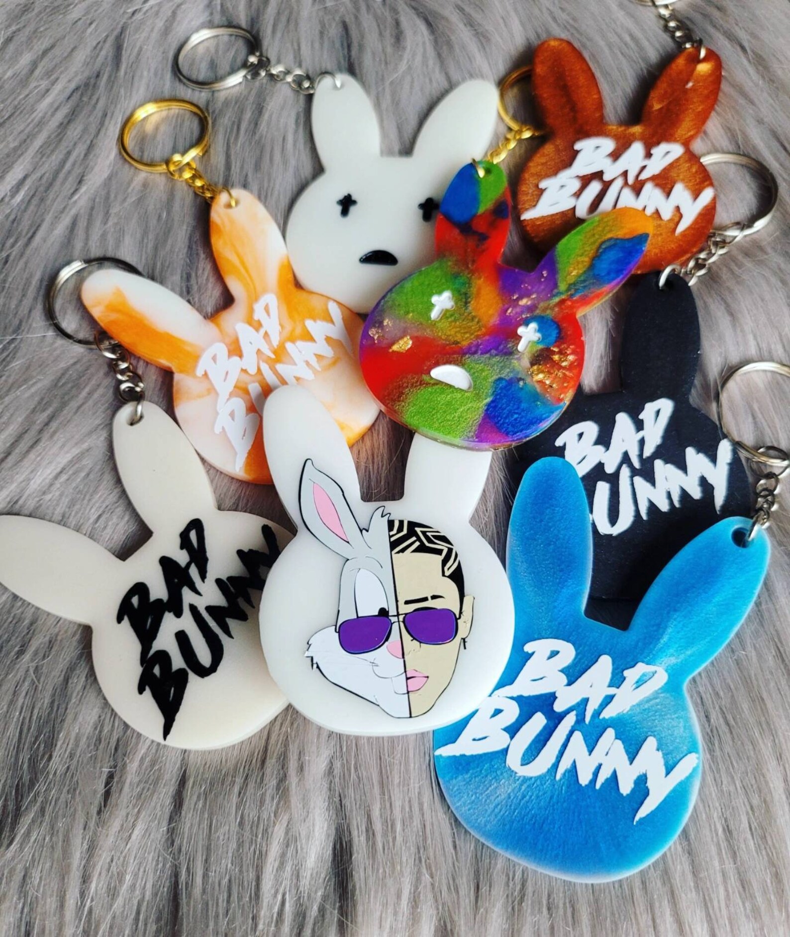 Bad Bunny Keychain Etsy