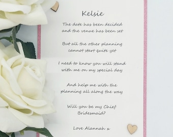 Bridesmaid Proposal | Will You Be My Bridesmaid | Maid of Honour Proposal | Personalised Bridesmaid Card