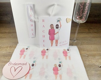 Will You Be My Bridesmaid Gift Set/ Will You Be My Maid of Honour Gift Set/ Will You Be My Maid of Honor Gift Set/ Bridal Party Proposal Bag