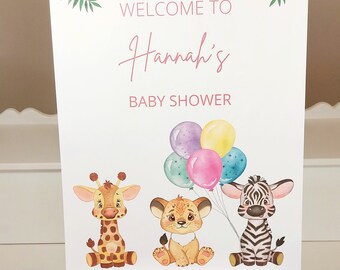 Safari Theme Baby Shower Welcome Sign/ Baby Shower Decorations/ Safari Decorations